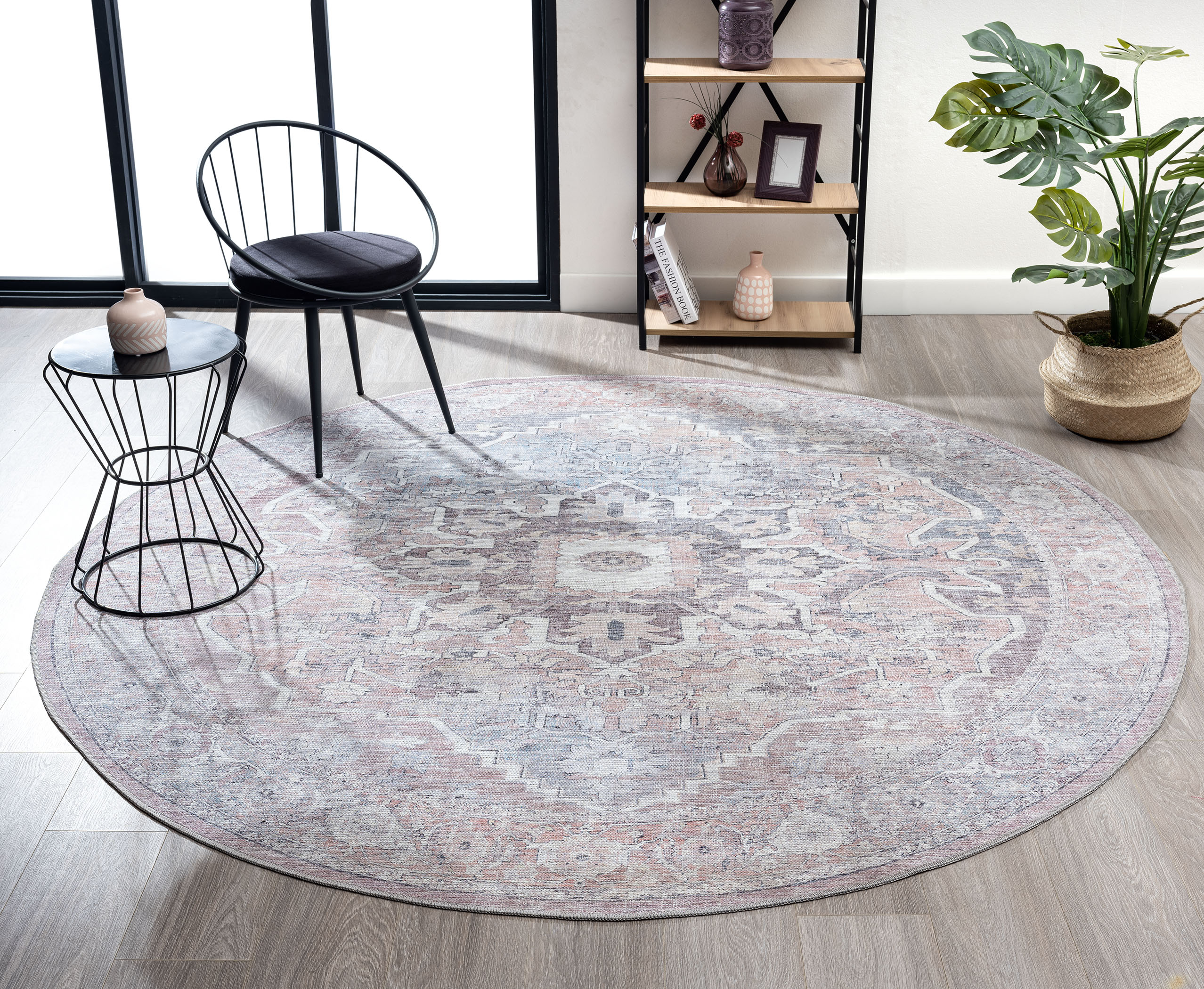 United Weavers Charm Bloom Transitional Medallion Round Area Rug, Multicolor, 7'11" x 7'11"