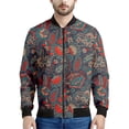 thumbnail image 3 of Chaqueta con estampado 3D bohemio retro para hombre, sudaderas étnicas coloridas con flores, abrigos con cremallera y mangas largas para primavera y otoño, 3 of 5
