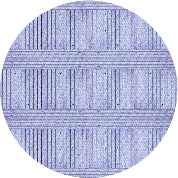 Ahgly Company Machine Washable Indoor Round Transitional Periwinkle Purple Area Rugs, 3' Round