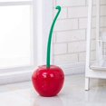 thumbnail image 3 of escobilla de baño en forma de flor, escobilla de baño en forma de cereza color rojo vino,, 3 of 5