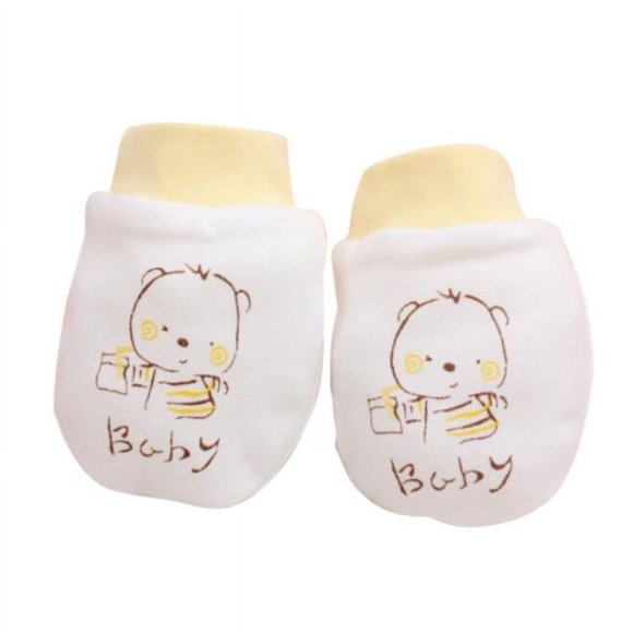 LSLJS 1 Pairs Cute Baby Infant Boys Girls Scratch Mittens Soft Gloves Ye, Kids Gloves