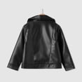 thumbnail image 4 of XUNKUSGA Leather Biker Jacket For Boys Girls Vintage Moto Biker Coat Fashion Asymmetric Zip Lapel Motorcycle Jacket With Pockets Fall Outwear,0-1Years, 4 of 8