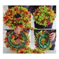 thumbnail image 6 of Fall Wreath for Front Door Large Artificial Eucalyptus Leaves Outdoor Wreath for Porch Window Farmhouse Home Thanksgiving Harvest Festival Autumn Decor Indoor Outdoor Use, 35x35cm, 6 of 7