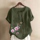 thumbnail image 2 of Camisetas de Manga Corta para Mujeres, Camiseta de Manga Corta Impresa Casual Hecha de 95% Poliéster 5% Spandex para Todas las Estaciones, Camisetas de Manga Corta para Mujeres, 2 of 3
