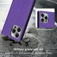 thumbnail image 6 of Allytech iPhone 13 Pro Max Wallet Case, Premium PU Leather RFID Blocking Cards Holder Flip Cover Stand Shockproof Anti-Scratch Phone Case for Apple iPhone 13 Pro Max - Purple, 6 of 6