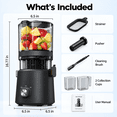 thumbnail image 6 of Cold Press Juicer Machine, 3-in-1 Juice Maker for Juice, Sorbet & Nut Milk, 6.5" Extra Wide Feed Chute, 100oz Capacity and 350W Motor, Black, 6 of 10