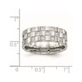 thumbnail image 6 of Stainless Steel Polished w/CZ Checkered 8mm Flat Band, 6 of 7