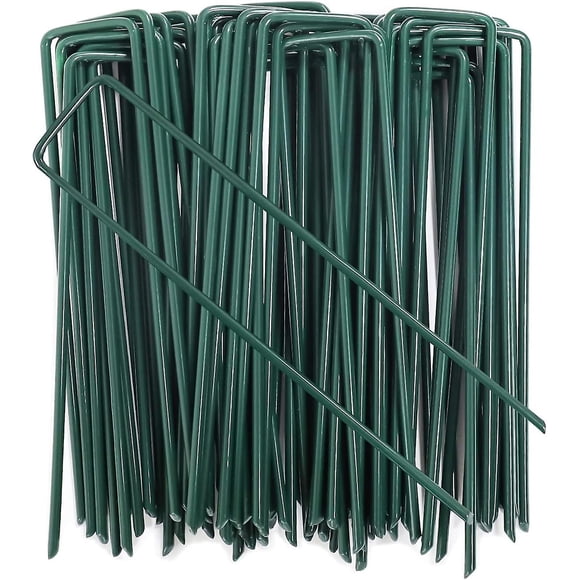 50pcs Garden Lawn Fixing Stakes U Shaped Staples (150mm Height)