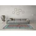 thumbnail image 3 of Ahgly Company Indoor Rectangle Persian Light Blue Traditional Area Rugs, 7' x 10', 3 of 4