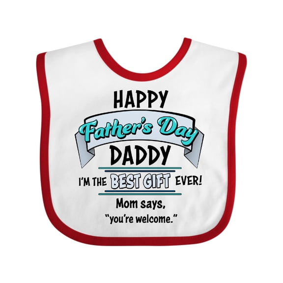 Inktastic Happy Father's Day Best Ever Boys or Girls Baby Bib