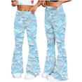 thumbnail image 2 of Fewfanhot Women's Floral Print High Waist Flare Pants, Stretchy Retro Bell Bottoms, Floral Wide Leg Trousers for Casual & Boho Wear, 2 of 7
