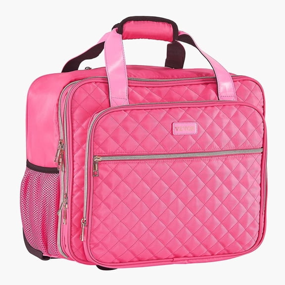 Rolling Laptop Bag, Fits Up to 17.3 Inch Laptop, Wheeled Briefcase, Roller Computer Tote Bag with 2 Fixed Wheels & Telescoping Handle, Laptop Case for Work Travel Business Office, Red