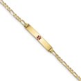 thumbnail image 1 of Beautiful 14K Medical Red Enamel Flat Figaro Link ID Bracelet, 1 of 2