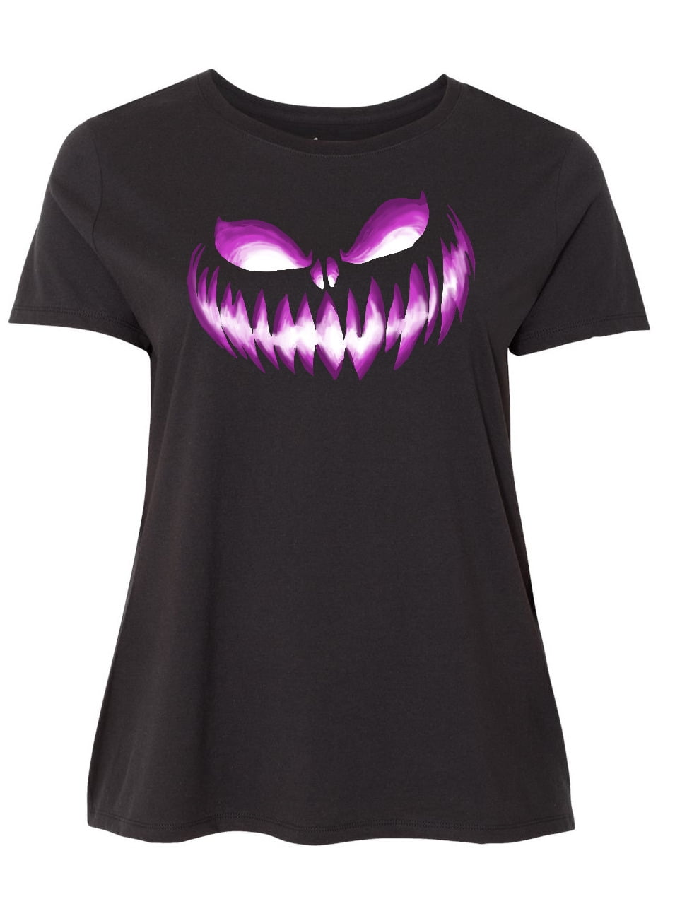 inktastic Wide Grinning Pumpkin Face in Grape Purple Glow Toddler T-Shirt 