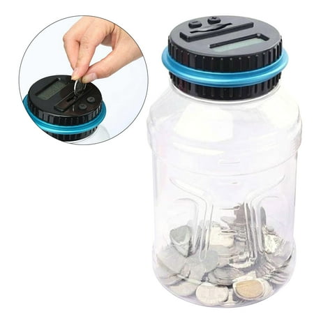 - Digital Coin Bank Savings Jar Automatic Coin Counter Piggy Bank Large Capacity Money Saving Box with LCD Display