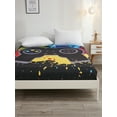 thumbnail image 2 of Move Over Gaming Single Sheet Full, Black Yellow Fitted Sheet Only, Cartoon Game Handle Pattern, Microfiber Deep Pocket up to 16", 2 of 8