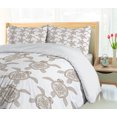thumbnail image 5 of Ambesonne Turtle Duvet Cover Sets, Animal Along Floral Drawings, 2-King, Dark Rosewood and White, 5 of 7