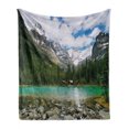 thumbnail image 1 of Landscape Soft Flannel Fleece Throw Blanket, Canada Ohara Lake Yoho National Park with Mountains Nature Scenery Art Photo, Cozy Plush for Indoor and Outdoor Use, 50" x 60", Multicolor, by Ambesonne, 1 of 6