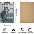 thumbnail image 2 of Fashion Clipboard,A4 Letter Size Wooden Decorative Clipboards, Cute Design, A4 Standard Size,Low Profile Clip with Retractable Hanging Tab, Cat, Raccoon, Bath Soap, Wash Your Paws 12.5"x9", 2 of 6