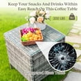 thumbnail image 5 of Lacoo 3 Pieces Outdoor Patio Furniture Gray PE Rattan Wicker Table and Chairs Set Bar Set with Cushioned Tempered Glass , Grey / Beige, 5 of 7