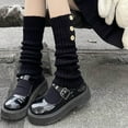 thumbnail image 5 of Gureui Women Leg Warmers Socks Contrast Colors Striped Knit Leg Sleeves Boot Cuffs Cover for Streetwear, 5 of 8