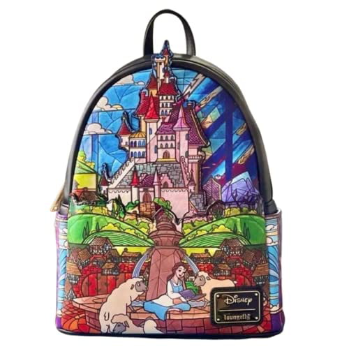 Hand Bag Premium PU Leather  Shoulder Beauty and the Beast Disney Castle 