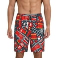 thumbnail image 1 of Balery Fire Sign Pantalones cortos de pijama de punto de algodón para hombre con cinturilla y bolsillos-4X-Large, 1 of 6
