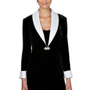 Alex Evenings Women's Velvet Twinset Black Size Petite X-Large