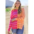 thumbnail image 1 of FOLUNSI Vibrant Striped Sweater - Casual, Loose Fit, Must-Have!, 1 of 8