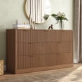 thumbnail image 3 of ASTUVIA 55.1" W Fluted 7 Drawer Dresser for Adult,Wooden Bedroom Dresser,Dresser TV Stand up to 65" for Living Room,Oak, 3 of 9