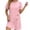 Pink, variant on Vivianyo HD Women's Round Neck Mini Dress, Womens Casual Dress with Diagonal Side Button Short Sleeve Summer Dresses, Women's Sky Blue, Sizes S-2XL