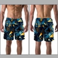 thumbnail image 3 of luoweisi Men's Beach Shorts Quick Dry Swim Trunks with Mesh Lining Geometry XL, 3 of 5