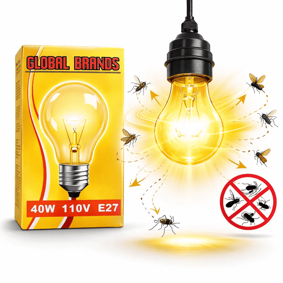 Sunlite A19 Yellow Incandescent Bulbs, 40W Medium Base Light Bulbs, 4-Pack