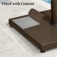 thumbnail image 5 of Pellebant Heavy Duty Outdoor Umbrella Base, 40lbs Cement-Filled Square Stand , Fits 1.42"-1.89" Poles, Market Umbrella Stand with Adjustable Tube Cap & Leveling Screws, Rust-Resistant，Brown, 5 of 6