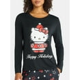 thumbnail image 3 of Grayson Social Hello Kitty Women's Happy Holidays Sleep Tee and Joggers Pajama Set, 2-Piece, Sizes S-3X, 3 of 4