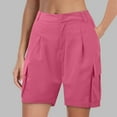 thumbnail image 3 of Shorts for Women Suit Summer Bag Straight Tube Loose Fit Casual Bermuda Cargo Board Gym Hot Pink Bottoms Sizes S, 3 of 6