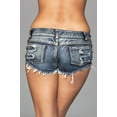 thumbnail image 3 of Distressed Side Cutout Denim Shorts - Medium Wash, 3 of 3