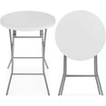 thumbnail image 1 of Songqin 32in Bar Height Folding Table Round Indoor Outdoor with Locking Legs & Heavy Duty Frame – Portable Patio Table for Backyard, Dining, Events-White, 1 of 8