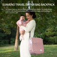 thumbnail image 4 of Sunveno Large Diaper Bag Baby Foldable Changing Station Bag Travel Backpack with Soft 100% Cotton Pad for 6-18 Month, Pink, 4 of 13