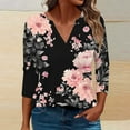 thumbnail image 2 of Fall Fashion 2025 Tops Shirts Fall Boho Women's 3/4 Sleeve T Shirts Women's Blouses New & Trending, 2 of 5