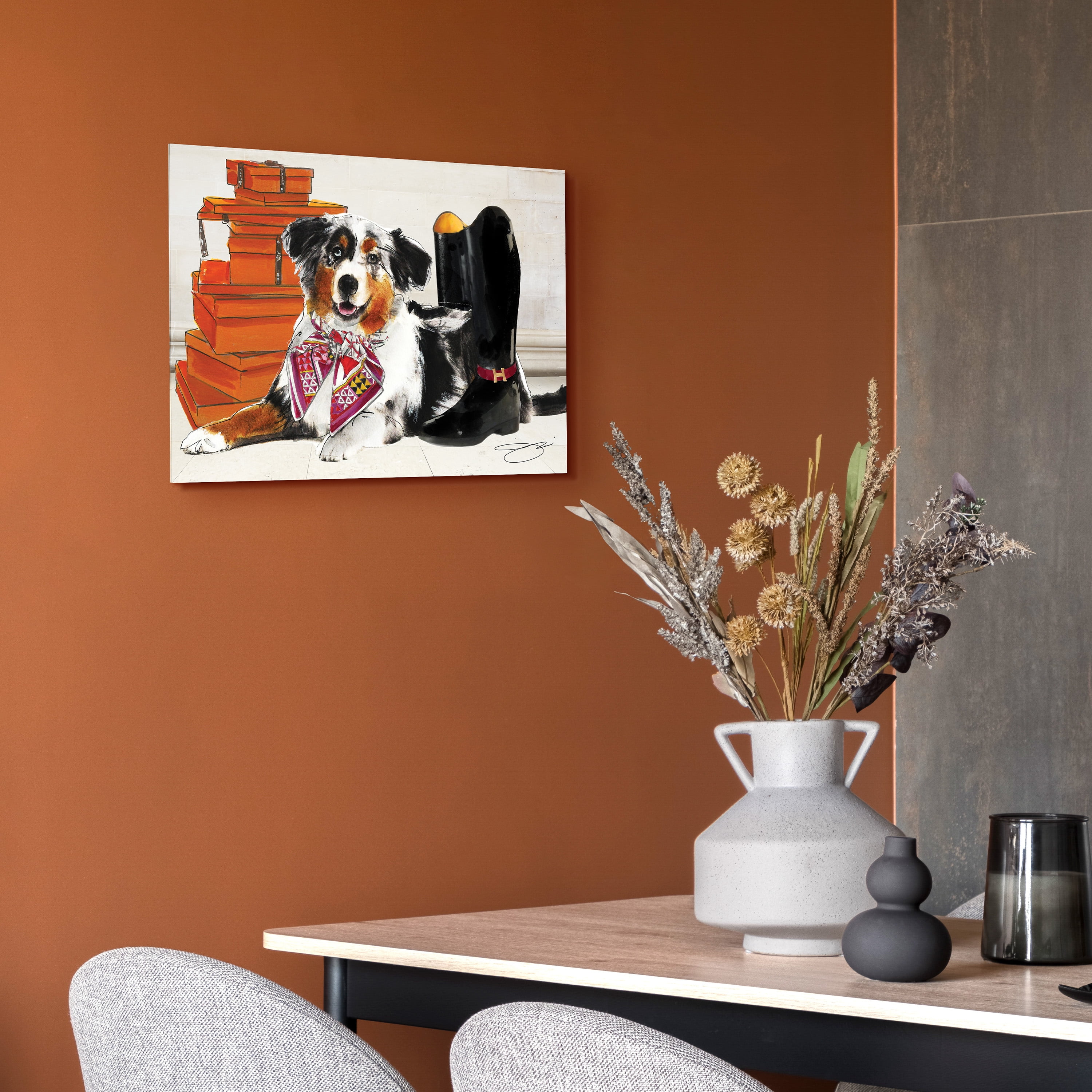 Empire Art Direct Ride in Style Border Collie Frameless Free Floating Tempered Glass Panel Graphic Wall Art, 16" x 24" x 0.2", Ready to Hang