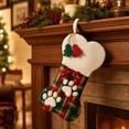 thumbnail image 5 of Pet Christmas Stocking Bone Shaped Paw Print Hanging Sock for Dog Holiday Gift Storage, 5 of 8