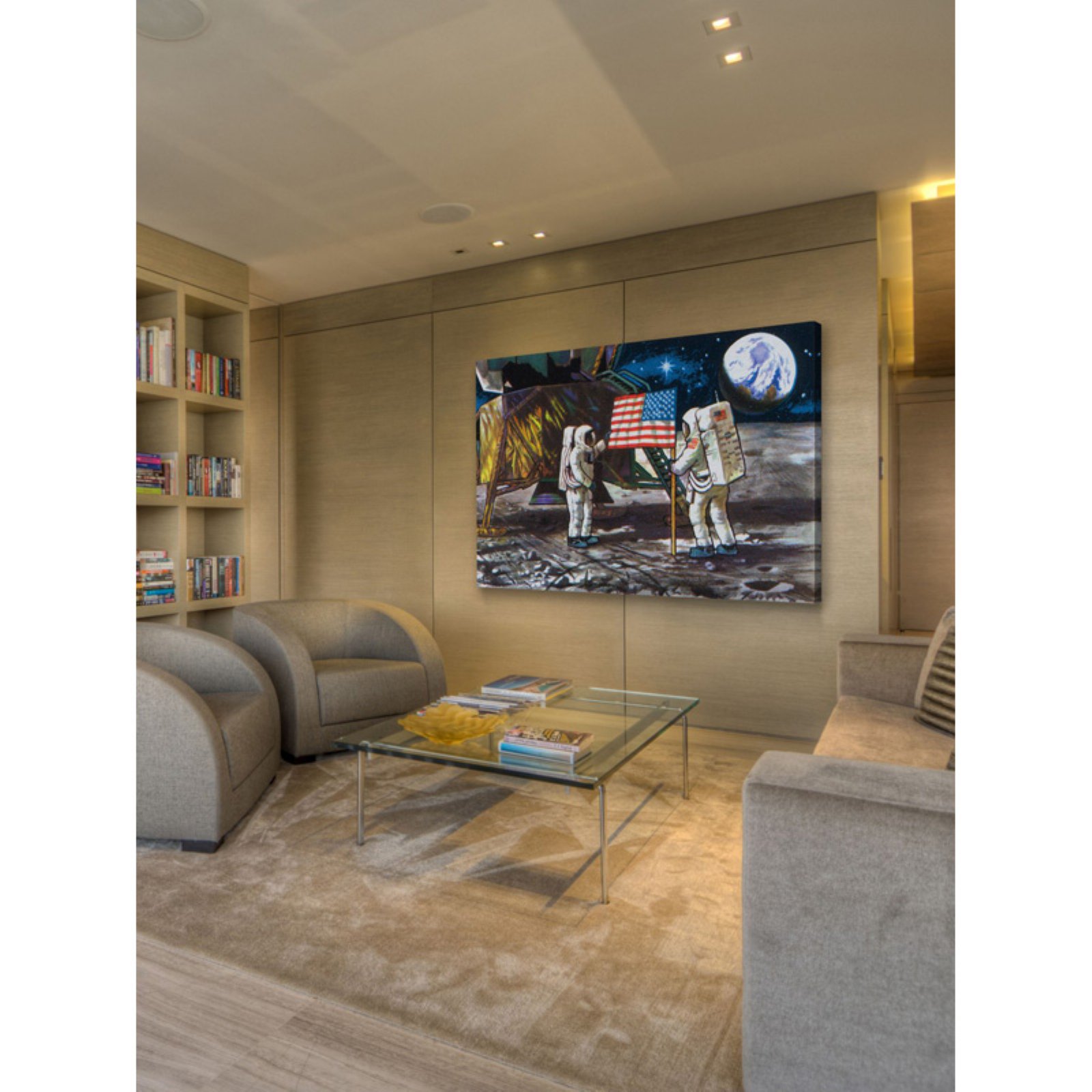 Marmont Hill Moon Landing Painting Print on Wrapped Canvas