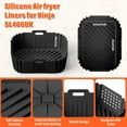 thumbnail image 5 of JUNZHIDAO Kitchen Air Fryer Silicone Liners for Ninja SL401 Double Stack XL 2-Basket Air Fryer (1pcs, Black A), 5 of 7