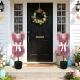 thumbnail image 5 of 27.5'' Artificial Bunny-Shaped Topiary Tree Pot UV-Resistant Bowknot,Faux Boxwood Topiaries Plant for Porch Decor Outdoor/Indoor, 5 of 8