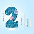 thumbnail image 2 of 3 Inch Birthday Number Candle, Blue Shell Sequins Number Candles Glitter Number Candle Cake Numeral Candles Cake Topper for Birthday Anniversary Mermaid Themed Party (2), 2 of 7