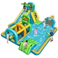 thumbnail image 1 of Costway Inflatable Water Park with Climbing Wall Basketball Rim Target Game Without Blower, 1 of 9