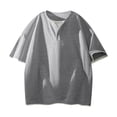 thumbnail image 2 of Camisa Elvqul Hombre Economicas sin Estampado Gris Manga Corta Cuello Redondo, 2 of 5