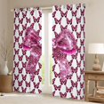 thumbnail image 2 of Erosebridal Chic Pink Bows Black Out Curtains,Safari Butterflies Hotpink Sequin Print Curtains Pack of 2 (42x63 Each) For Girls Kids, 2 of 7