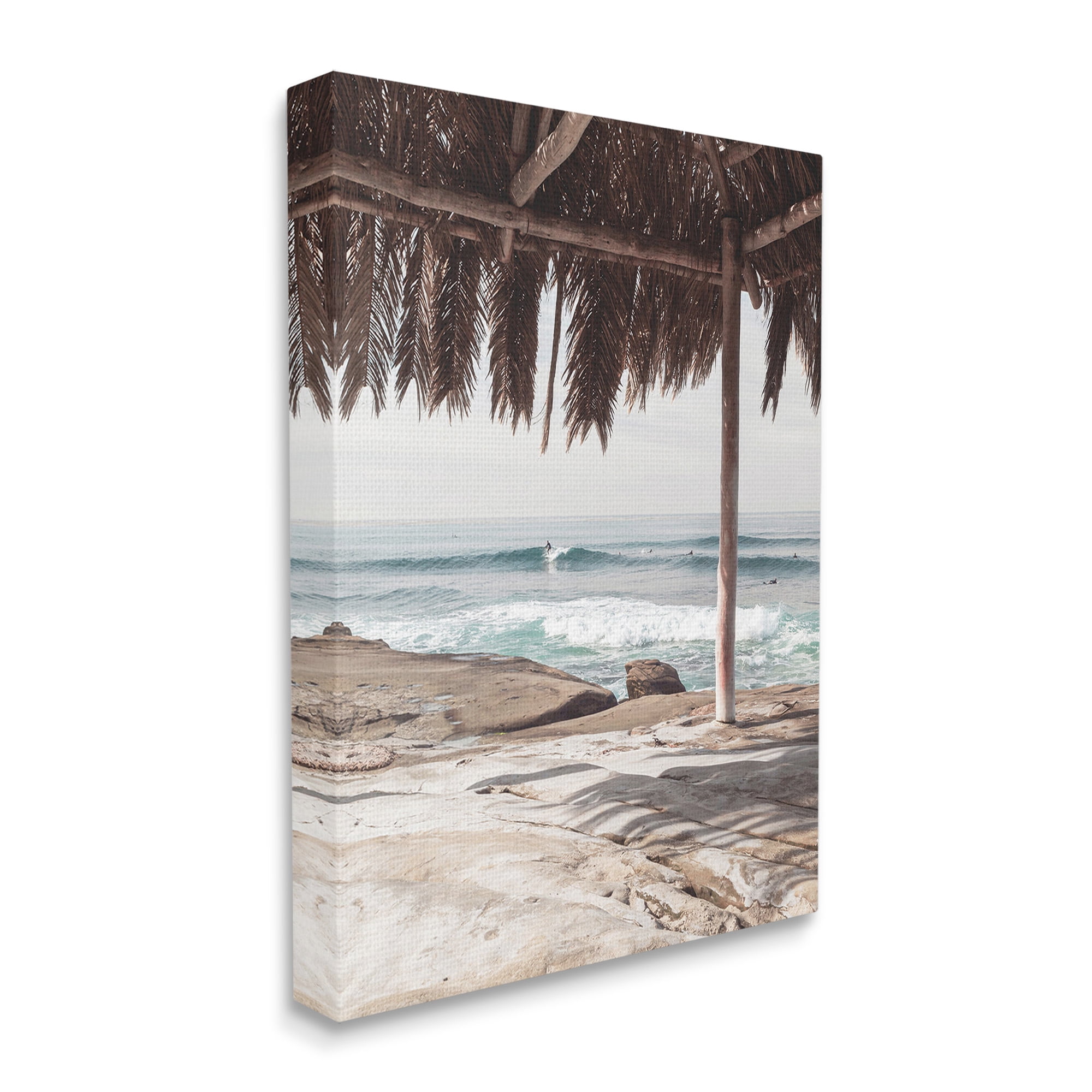 Stupell Industries Tropical Beach Canopy Landscape Painting Gallery Wrapped Canvas Art Print Wall Art, 24 x 30
